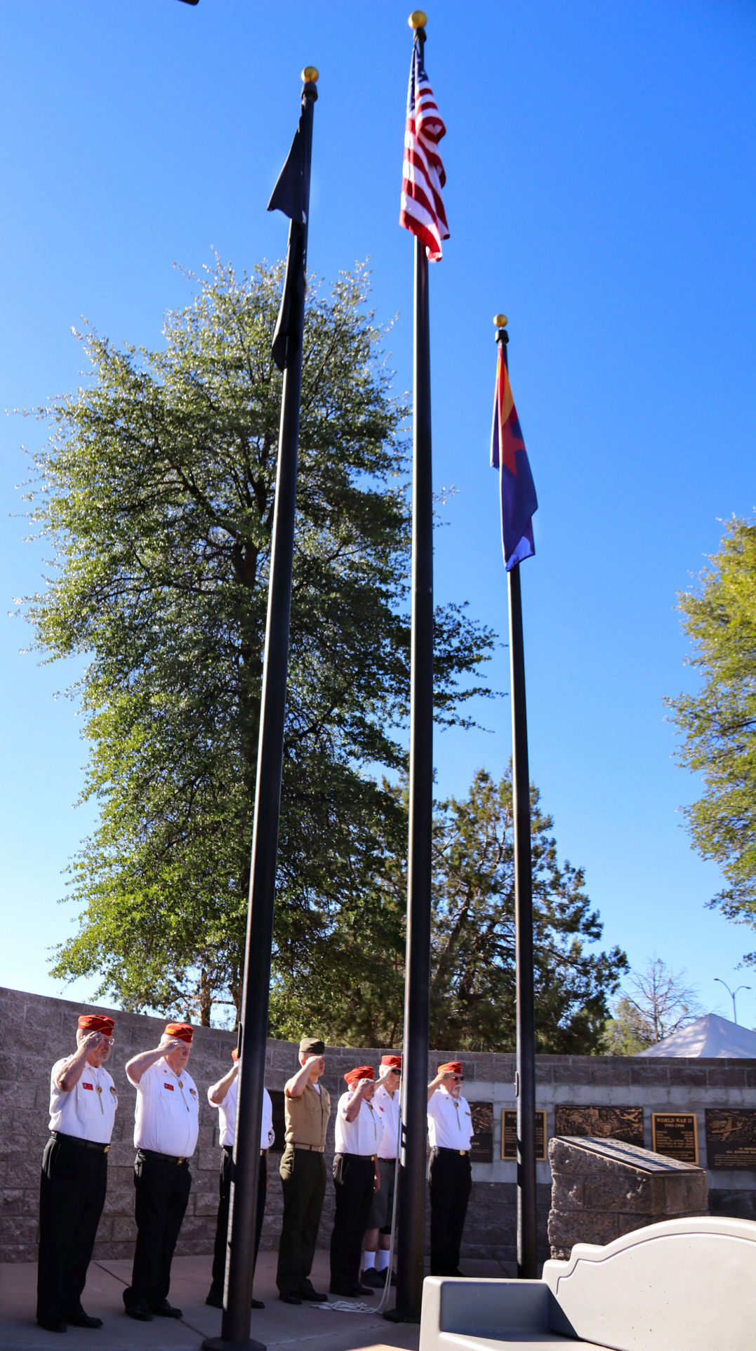 Honor guard during the flag raising 2019 4th of July Green Valley Park